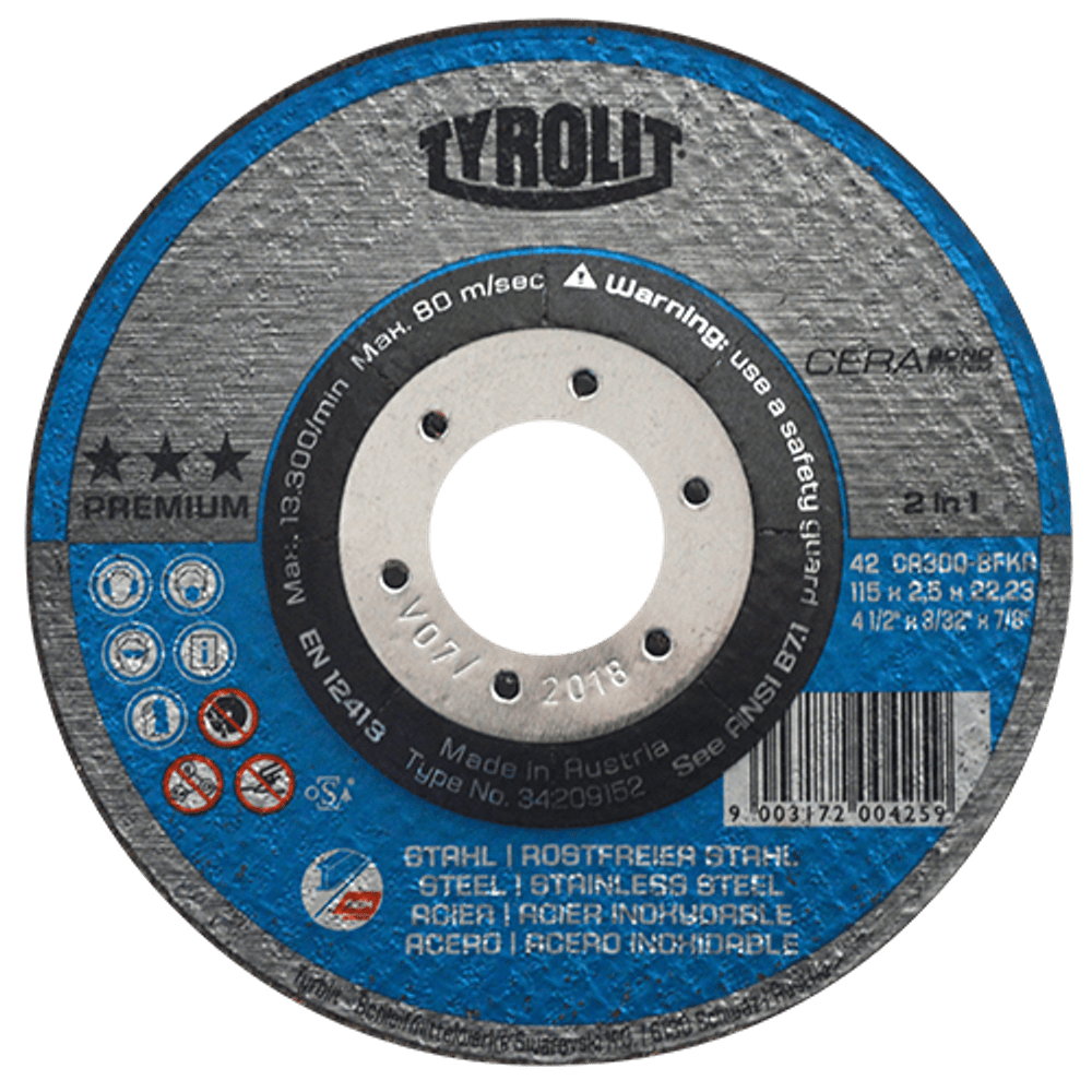 DISCO PLANO AUSTROMEX P/CORTE METAL-INOXIDABLE 4-1/2" (4270)(H)