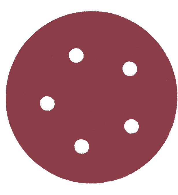 DISCO C/VELCRO 5" FANDELI B080 C/5PERFORACIONES GRANO 120 ROJO 5" (73543)(H)