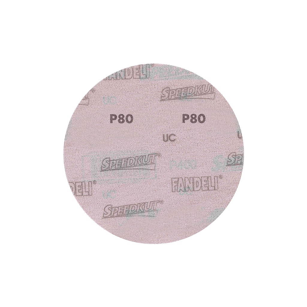 DISCO C/VELCRO 5" FANDELI B080 CIEGO GRANO 80 ROJO (73173)(H)
