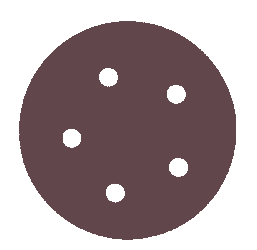 DISCO C/VELCRO FANDELI 5" X088 C/5 PERFORACIONES GRANO 60 ROJO (07834)(H)