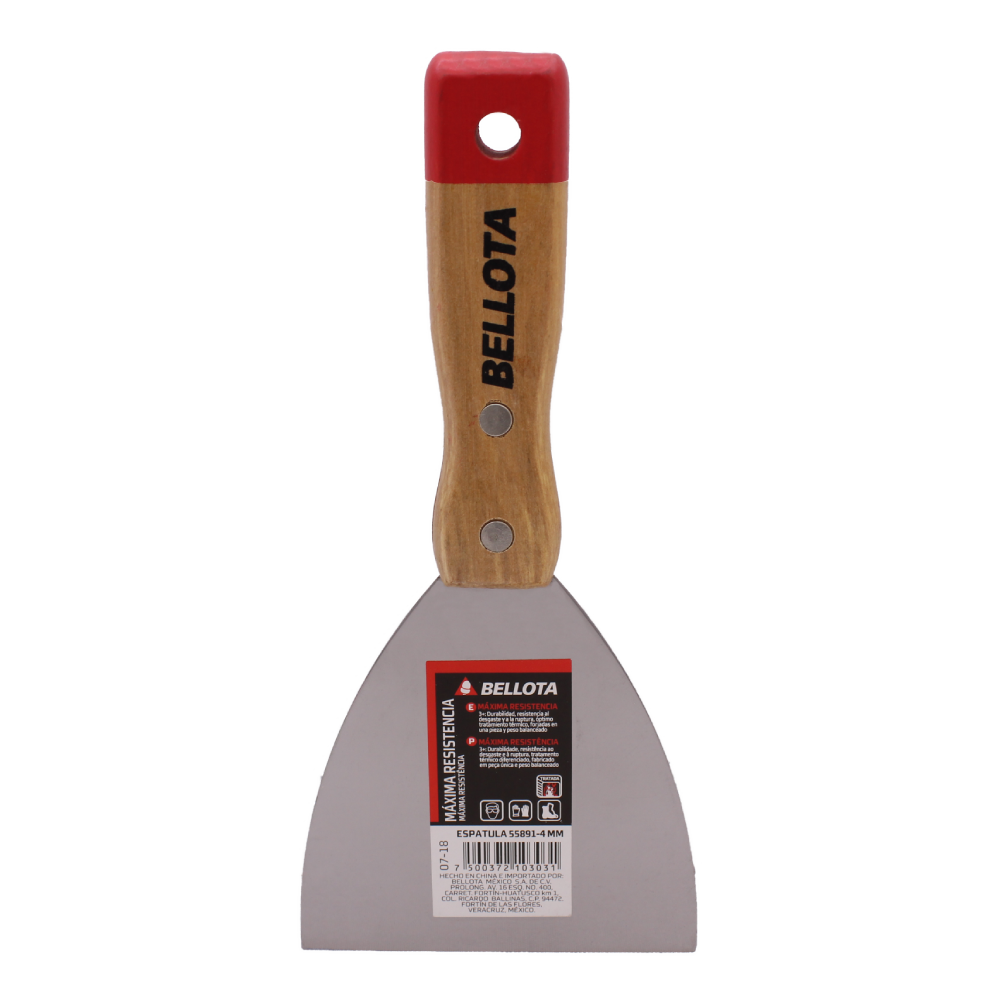 ESPÁTULA RÍGIDA BELLOTA 4" MANGO MADERA (558914)(7558914)