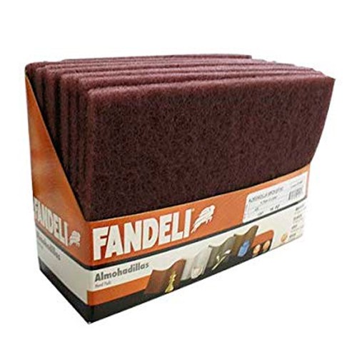 PAQUETE C/10 PIEZAS FIBRA ALMOHADILLA FANDELI MARRON EXTRA FINO (01451)
