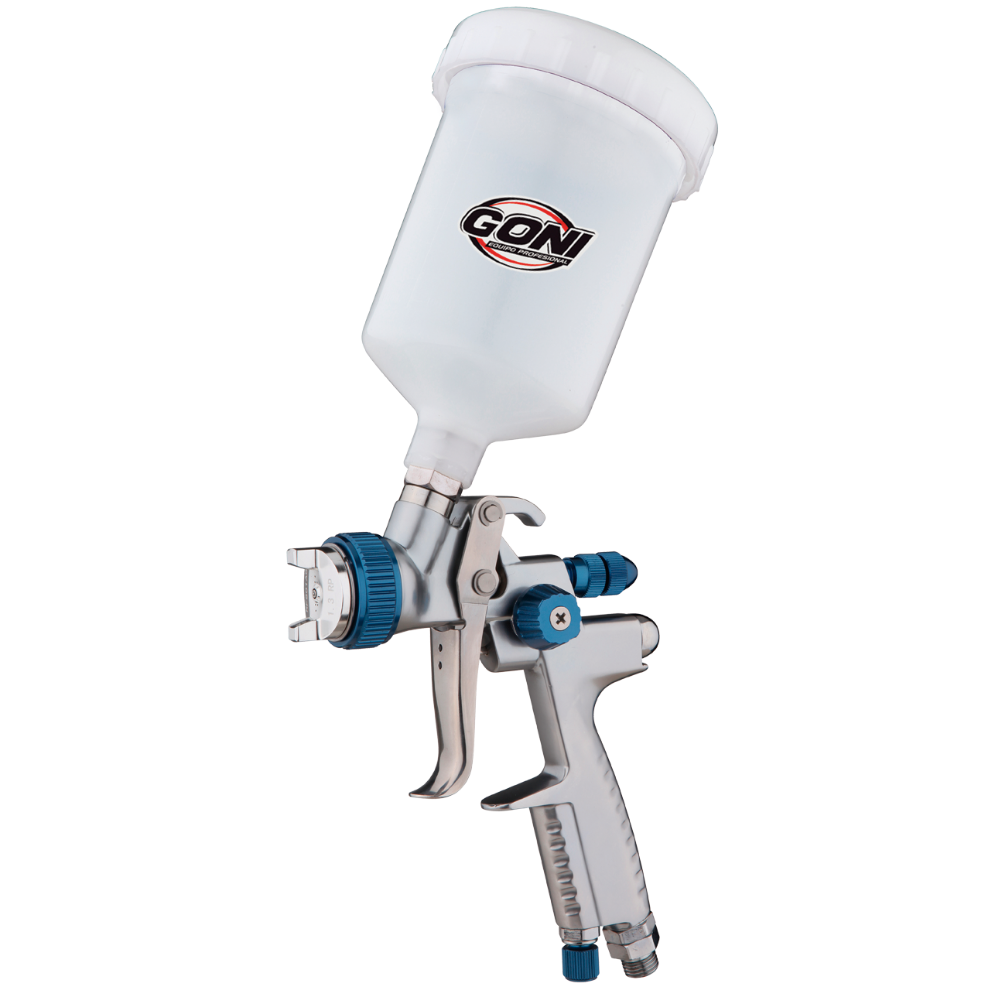 GONI PISTOLA GRAVEDAD LVPL P/BASE AGUA C/VASO 600ML BOQUILLA 1.3MM (3321)