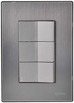 IGOTO PLACA C/2 APAGADORES SENCILLOS + 1 APAGADOR ESCALERA PLATA (INOX1016)(E)