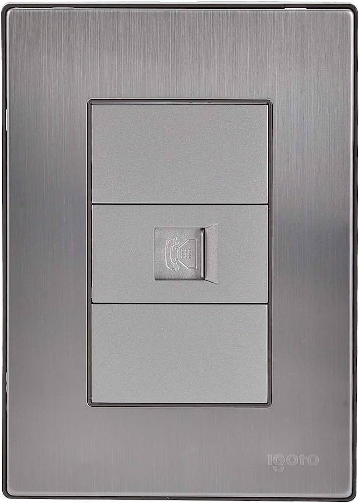 IGOTO PLACA C/TOMA TELEFÓNICA PLATA (INOX1017)(E)
