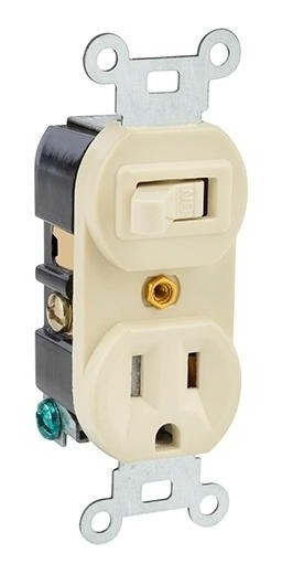 IUSA APAGADOR DE PALANCA C/CONTACTO ATERRIZADO MARFIL (603233)(E)