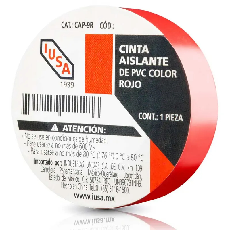 IUSA CINTA AISLANTE ROJA 19MM X 18M (616314)(E)