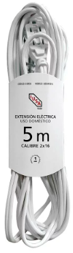 IUSA EXTENSIÓN DOMÉSTICA 2X16 POLARIZADA BLANCA 5M (217191)(E)