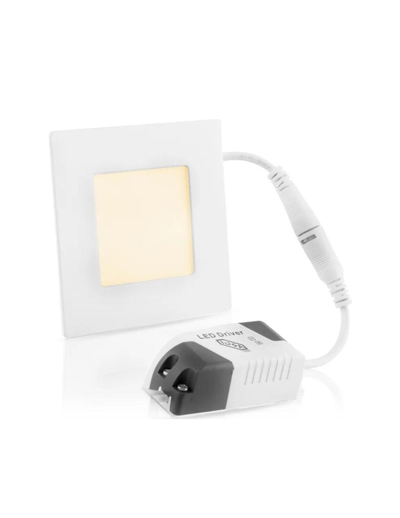 IUSA LUMINARIA LED CUADRADA P/EMPOTRAR FIJA 12W LUZ CÁLIDA (618492)