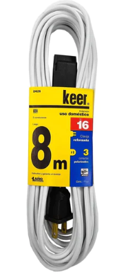 KEER EXTENSIÓN DOMÉSTICA 2X16 BLANCA 8M (2426)(E)