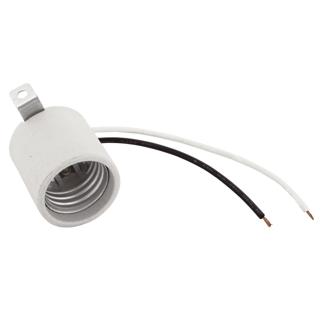 KLEIMAN SOCKET PORCELANA CANDIL C/CABLES BLANCO (SOC-018)