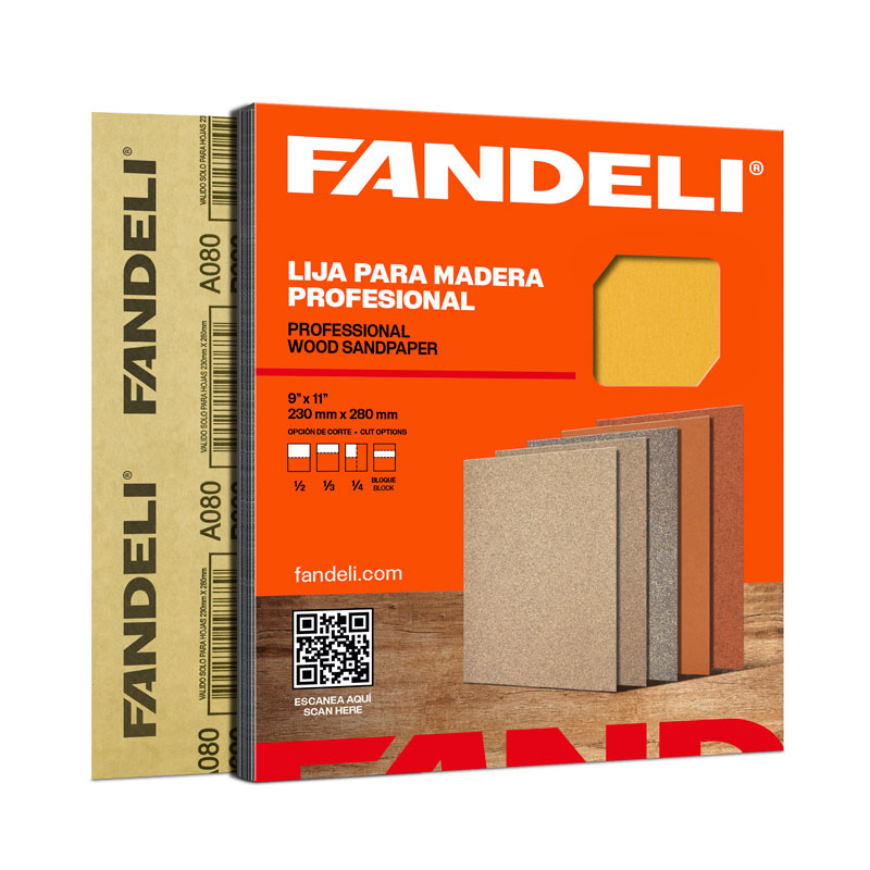 PAQUETE C/50 PIEZAS LIJA DE ESTEARATO FANDELI A080 GRANO 240 (09444) 
