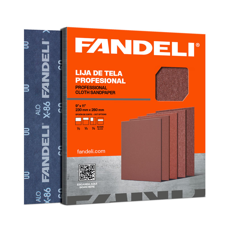 PAQUETE C/25 PIEZAS LIJA FANDELI OXALUM ROJA X-86 GRANO 36 (00089) 