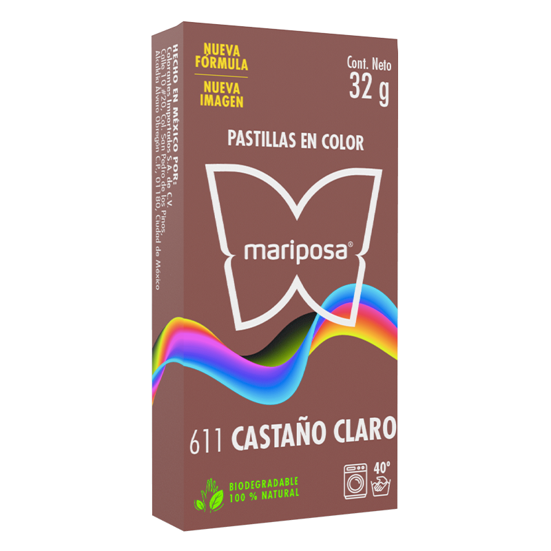 MARIPOSA PASTILLA 611 CASTAÑO CLARO 32GR (H)