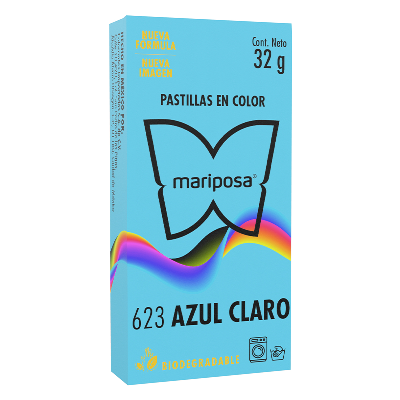 MARIPOSA PASTILLA 623 AZUL CLARO 32GR (H)