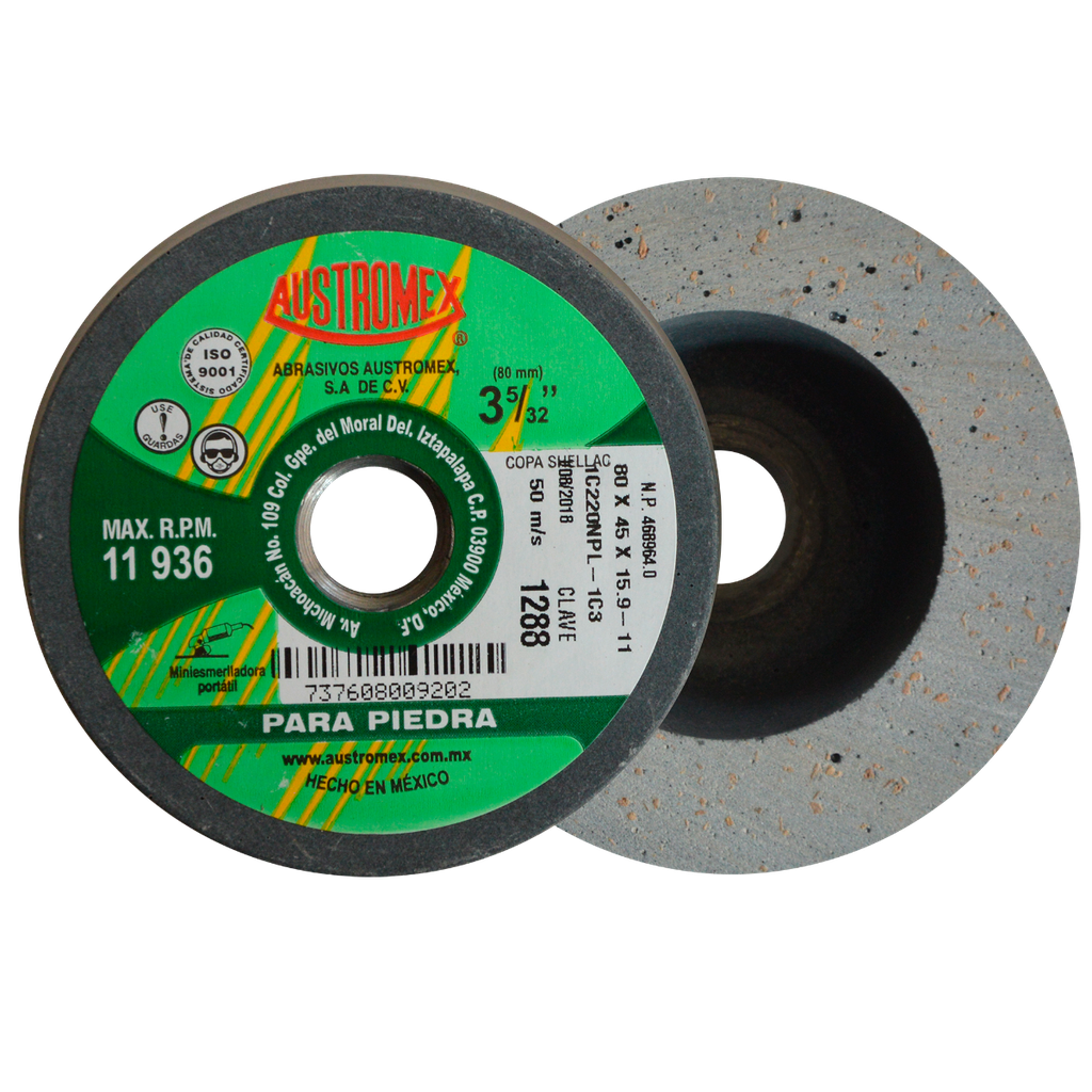 MINICOPA ABRASIVA SHELLAC P/PULIDO AUSTROMEX 80MM P/B&D (1288)(H)
