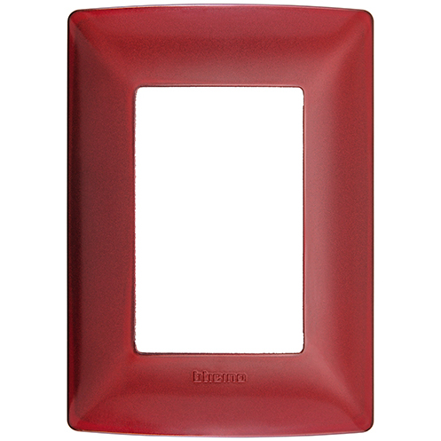 BTICINO MX PLACA LACADA 3 VENTANAS CHASIS RUBÍ (QZ4803M3XRM) (E)