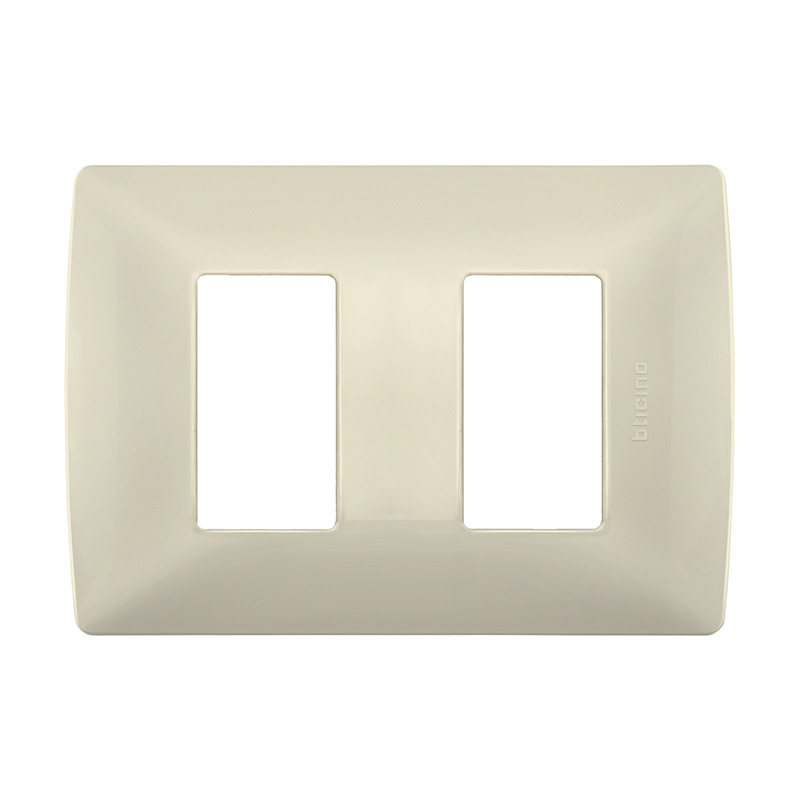 BTICINO MX PLACA RESINA 2 VENTANAS CHASIS MARFIL (QZ4803M2MA) (E)