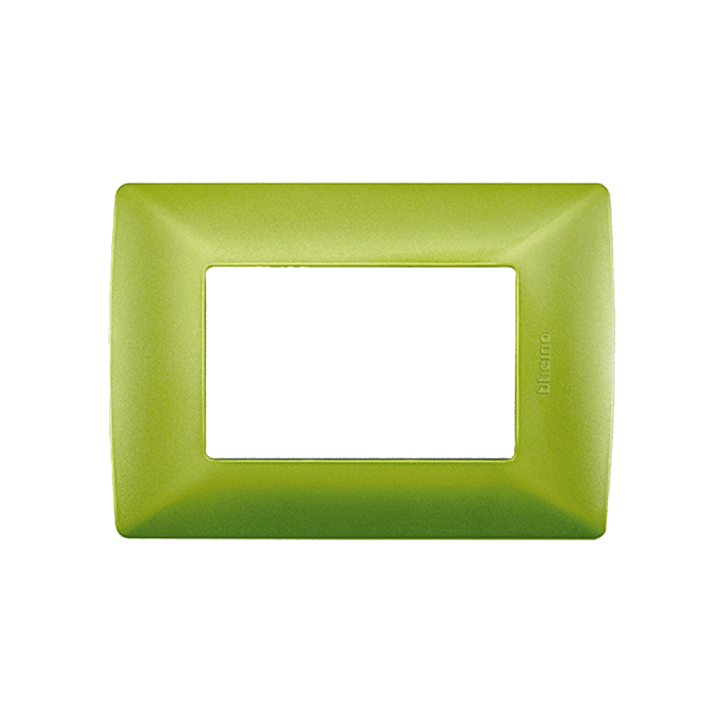 BTICINO MX PLACA RESINA 3 VENTANAS CHASIS VERDE (QZ4803M3VE) (E)