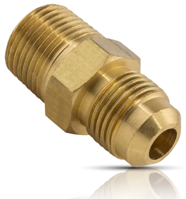 IUSA NIPLE TERMINAL 1/2"FLARE x 1/2"NPT LATÓN P/GAS (311995)(H)