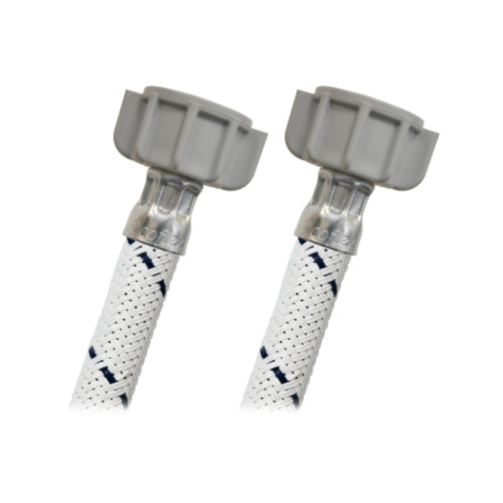 PAQUETE MANGUERA COFLEX C/10PZ VINILO BLANCO P/LAVABO-FREGADERO 1/2" A.M. x 1/2" A.M. 55CM (CVLB-A55)