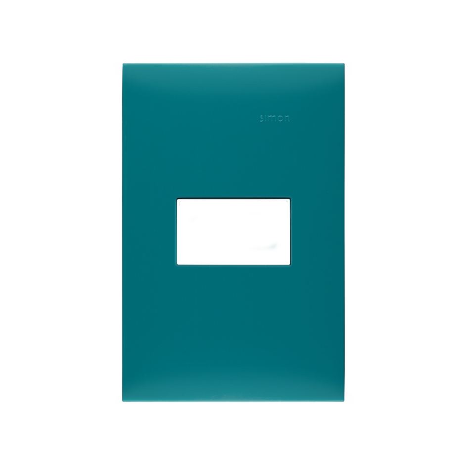 PLACA SIMON 1 VENTANA S/CHASIS VERDE AQUA (25611-58)(E)