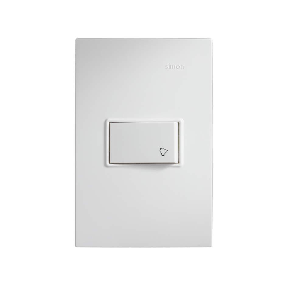 PLACA SIMON C/1 PULSADOR UNIPOLAR BLANCO (23150-90)(E)