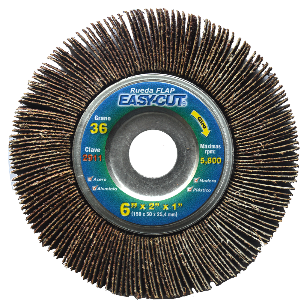 RUEDA FLAP AUSTROMEX C/CENTRO METÁLICO 6" GRANO 36 (2911)(H)
