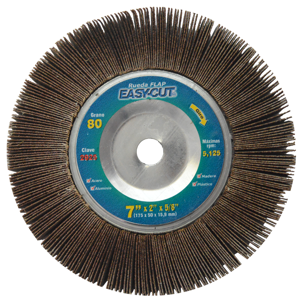 RUEDA FLAP AUSTROMEX C/CENTRO METÁLICO 7" GRANO 80 (2925)(H)