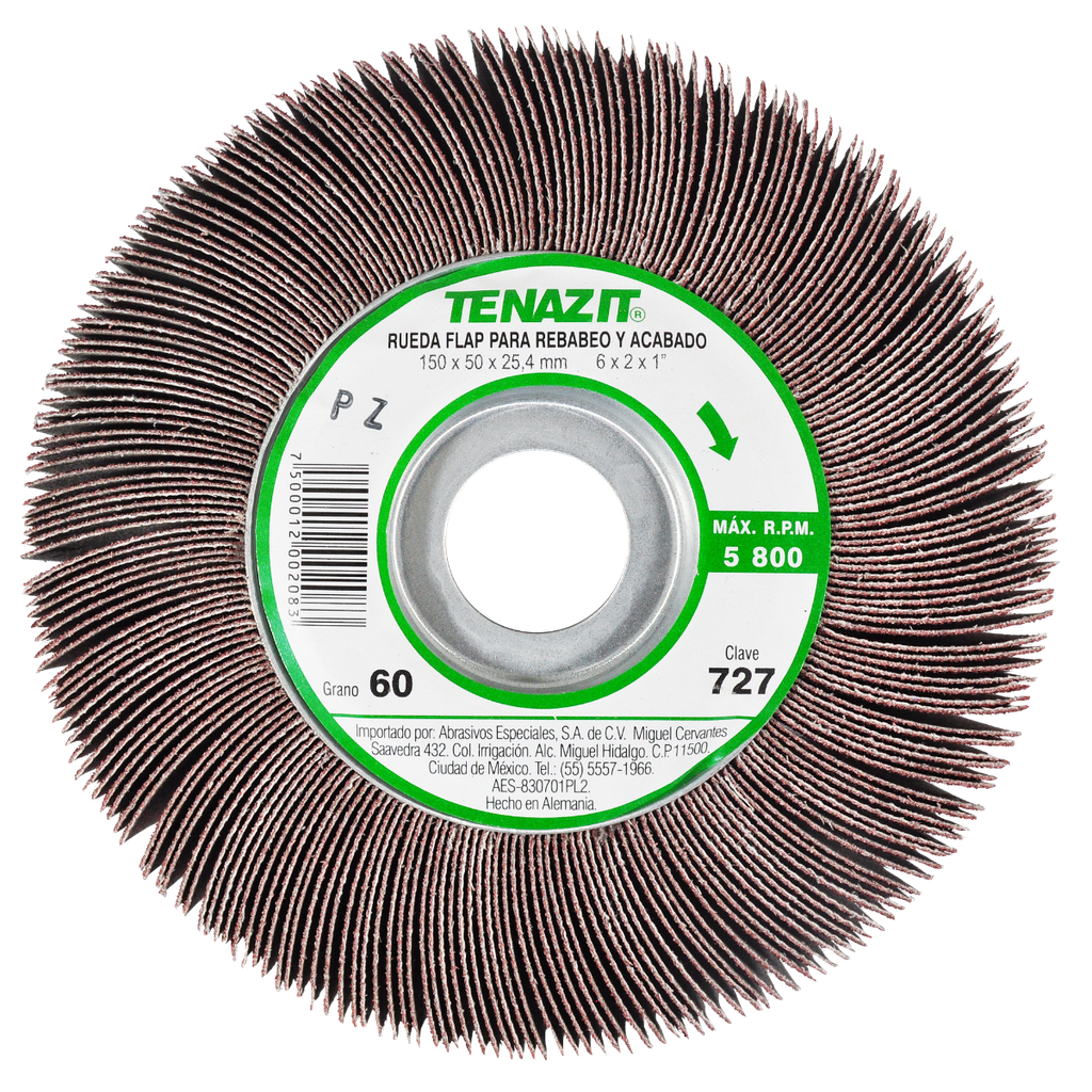 RUEDA FLAP PREMIUM AUSTROMEX C/CENTRO METÁLICO 6" GRANO 60 (727)(H)