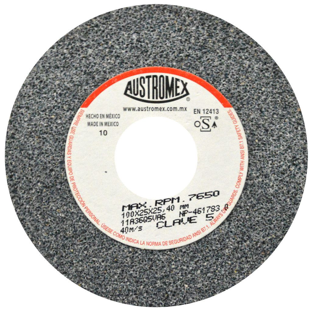 RUEDA ABRASIVA AUSTROMEX USO GENERAL 4" GRANO 36 (5) (H)