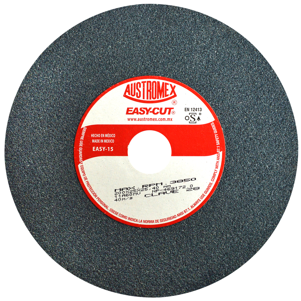 RUEDA ABRASIVA AUSTROMEX USO GENERAL 8" GRANO 60 (28) (H)