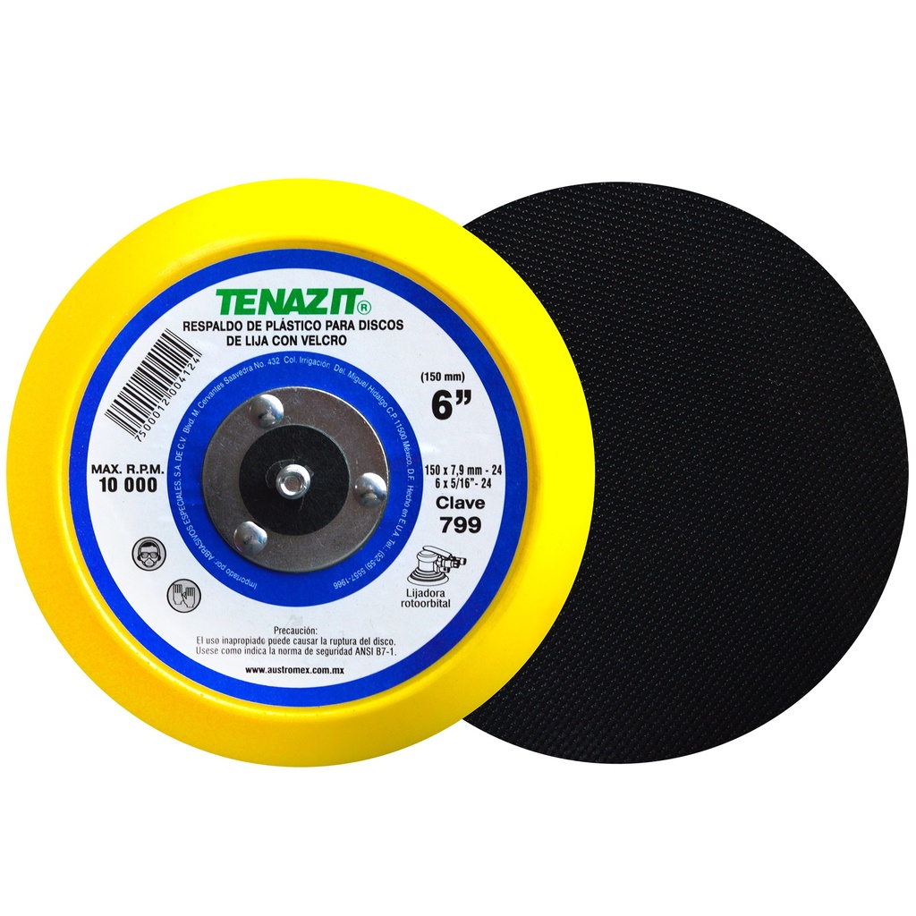 RESPALDO AUSTROMEX P/DISCO C/VELCRO 6" x 5/16" (799)(H)