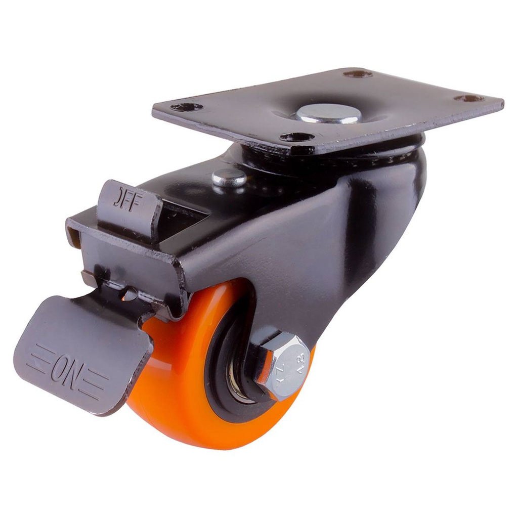 RODAJA WESTON NARANJA PU GIRATORIA C/FRENO 1-1/2" (Y-1058-40)