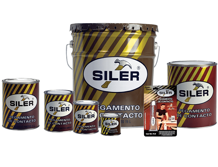 SILER ADHESIVO DE CONTACTO AMARILLO LÍNEA DORADA 19LT