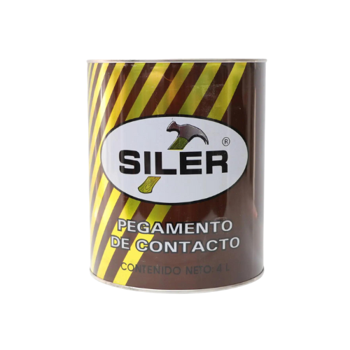 SILER ADHESIVO DE CONTACTO AMARILLO LÍNEA DORADA 4LT
