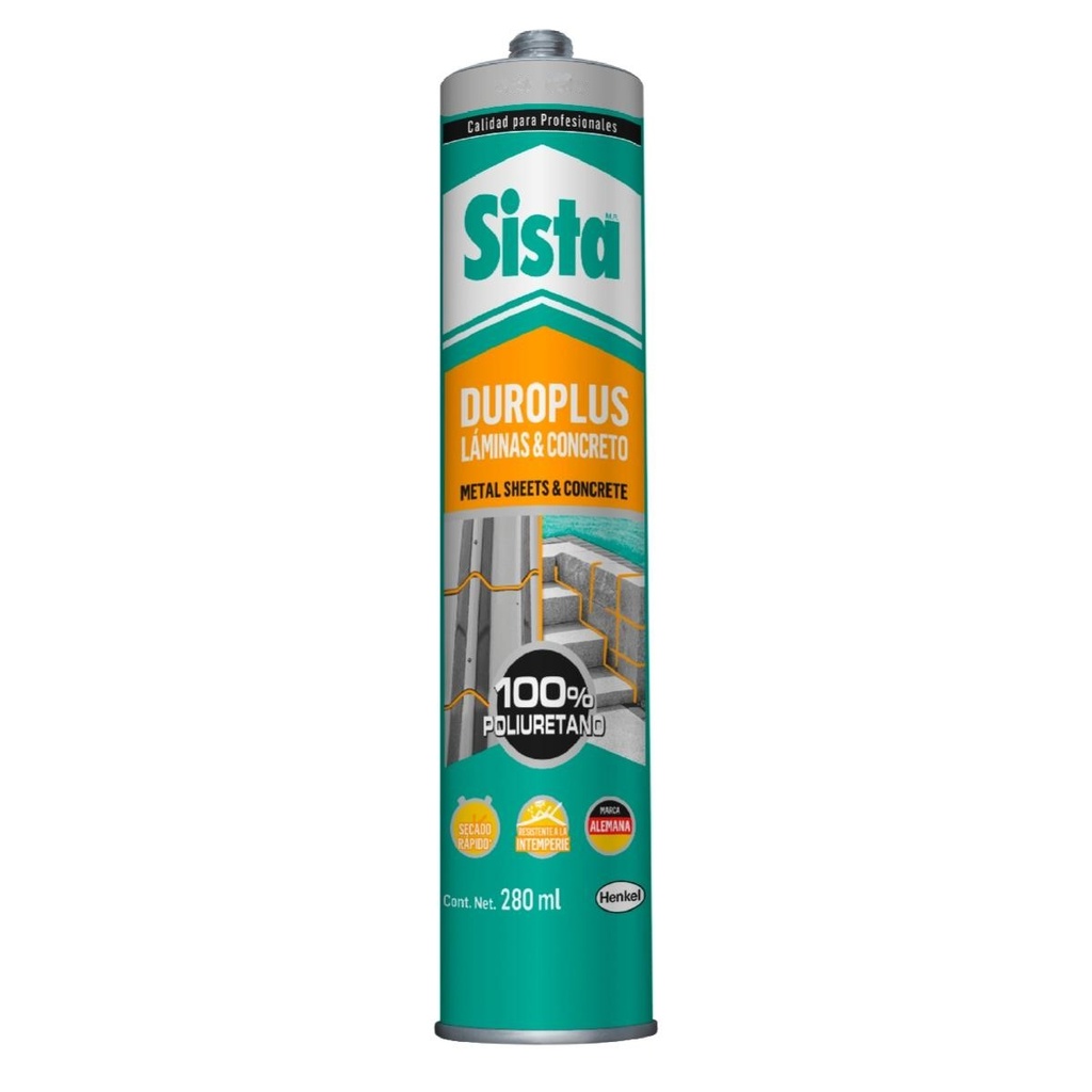 SISTA P800 DUROPLUS POLIURETANO GRIS 280ML