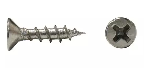 TORNILLO P/MADERA VEKER CABEZA PLANA "PHILLIPS" 6 X 5/8" NIQUELADO B/1000PZ (15608)