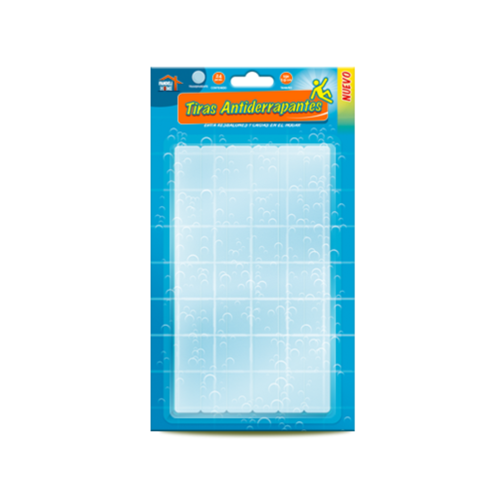 TIRA ANTIDERRAPANTE FANDELI USO GENERAL TRANSPARENTE 19 cm X 1.5 cm C/24PZ (72272)