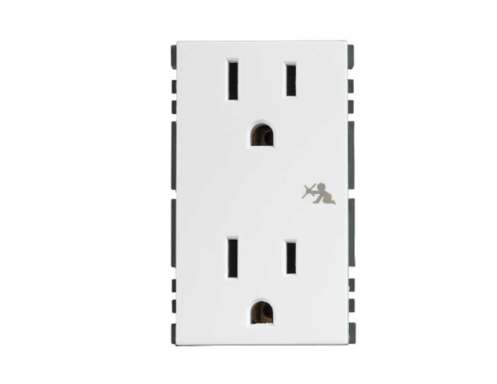 TOMACORRIENTE SIMON DUPLEX 2P+T S/CHASIS BLANCO (25424-30)(E)