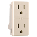 CONTACTO DUPLEX MONTANA TOSCANA ATERRIZADO MARFIL (Q28DN) (1437)(E)