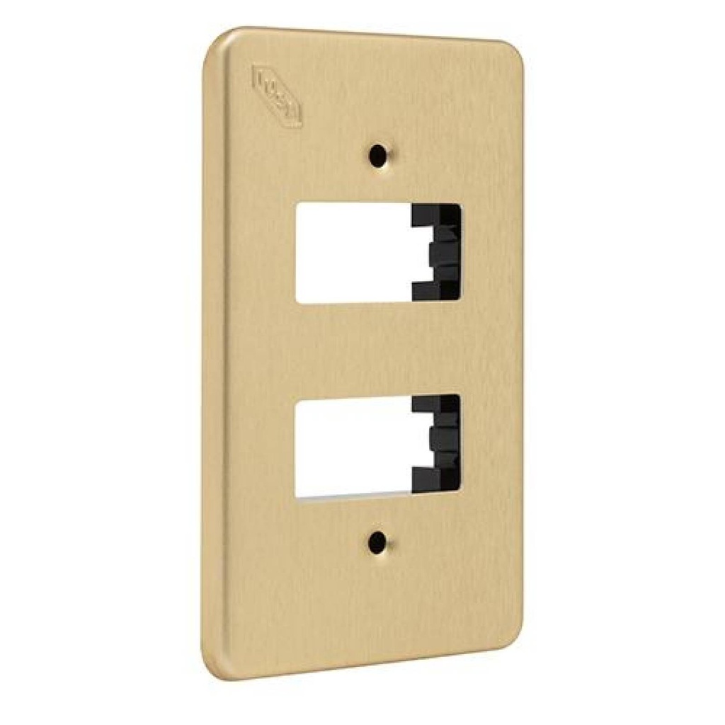 IUSA TRADIZIONE 652 PLACA 2 VENTANAS ALUMINIO ORO (365070)(E)