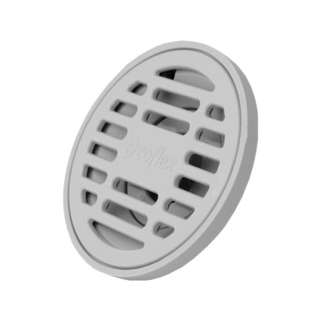 COFLEX COLADERA REDONDA DE ABS C/REJILLA GRIS (PC-150)