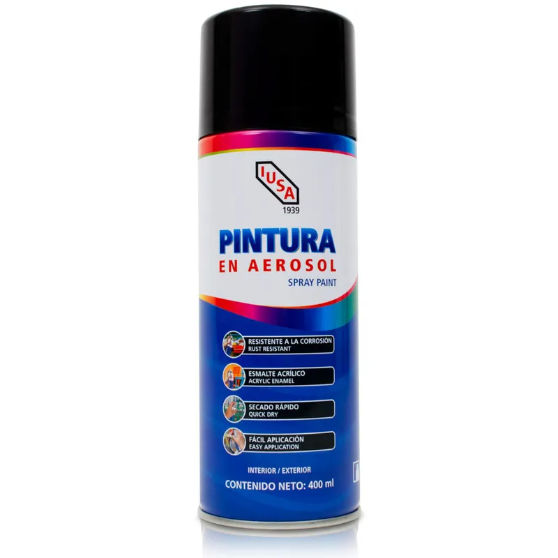 IUSA PINTURA EN AEROSOL NEGRO BRILLANTE 400ML (618823)(E)