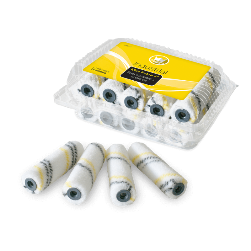 PAQUETE C/10PZ MINI FELPA INDUSTRIAL 4" (MR0003)