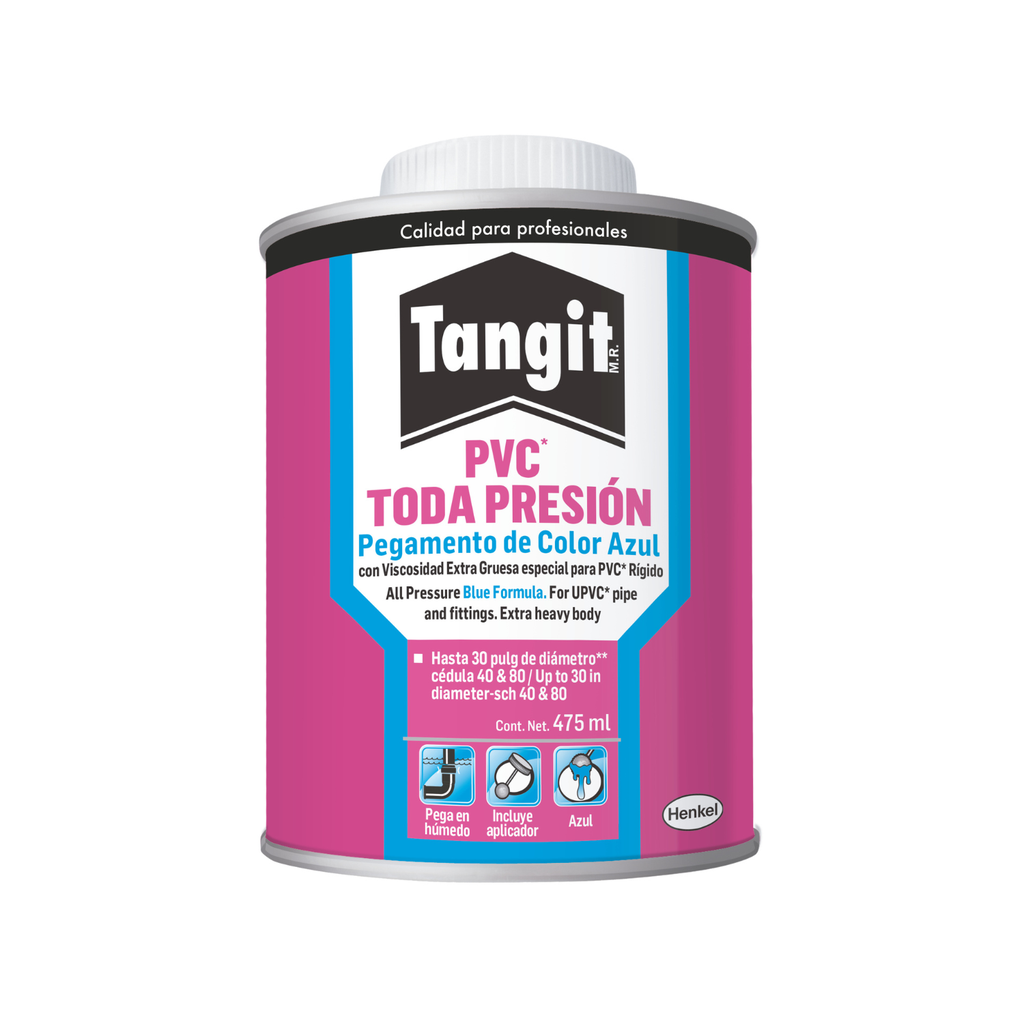 TANGIT PVC TODA PRESIÓN LÍQUIDO AZUL 475ML (NVO)