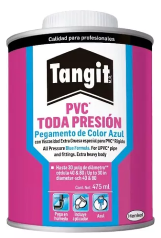 TANGIT PVC TODA PRESIÓN LÍQUIDO AZUL 475ML (NVO)