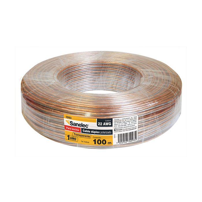 CABLE SANTUL TRANSPARENTE P/BOCINA 22AWG (1093)
