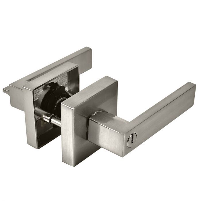 CERRADURA CASTELLI YALE MANIJA RECÁMARA NÍQUEL SATINADO (MX4979)