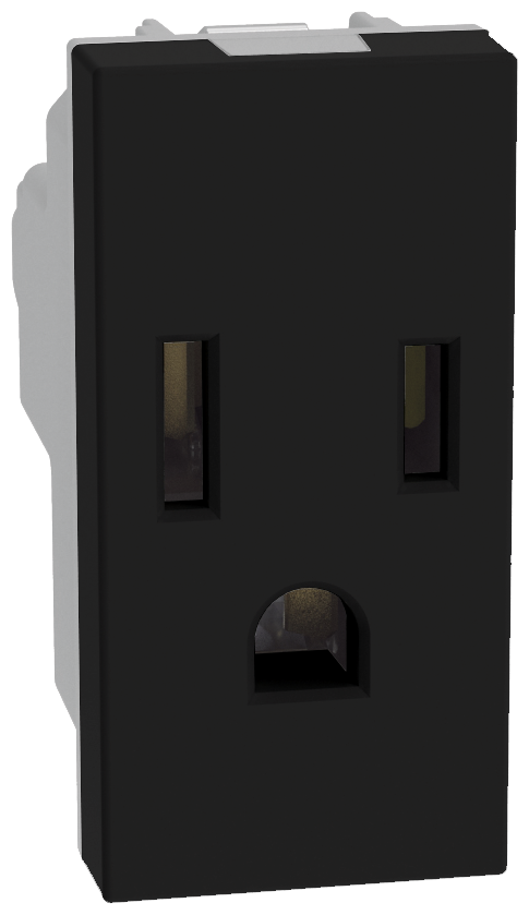 QUINZIÑO GO TOMACORRIENTE 2P+T 1 MÓDULO NEGRO MATE (JB4129QS)(E)